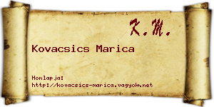 Kovacsics Marica névjegykártya